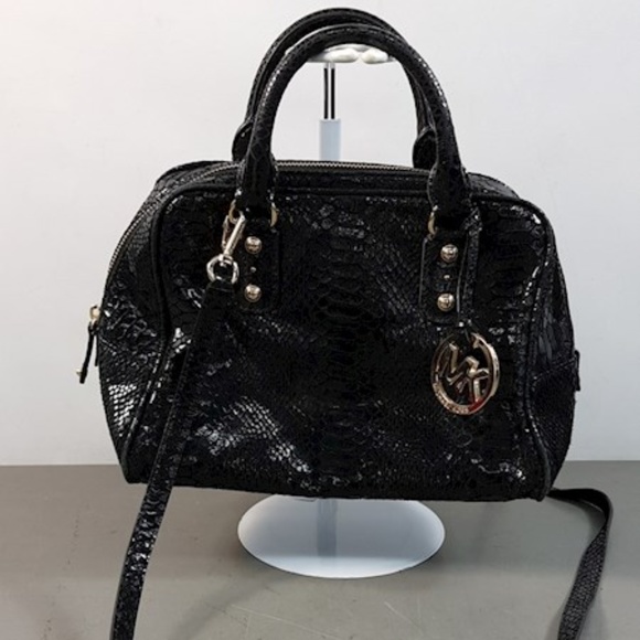 Michael Kors Bags Michael Kors Black Faux Snake Skin Handbag Poshmark